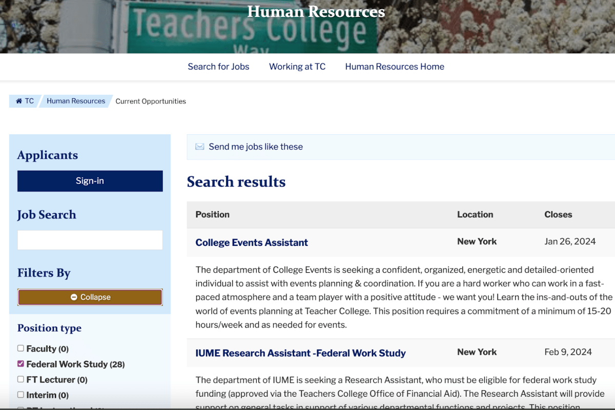How To Secure a Work-Study Position at Teachers College