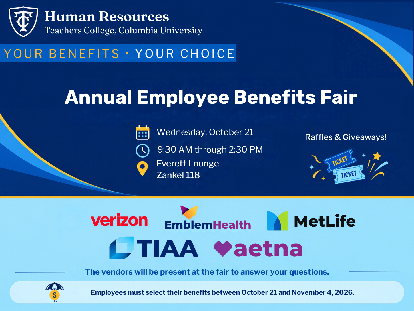 Poster for the 2026 Benefit's Fair