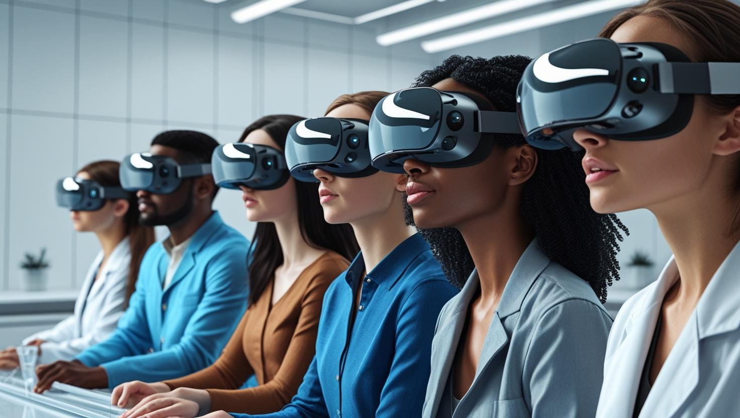 Research participants using VR headset