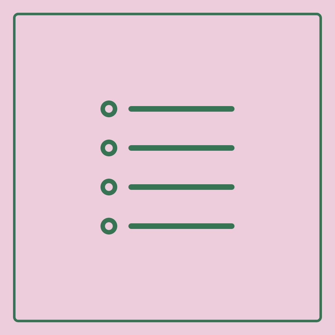 pink bullet list