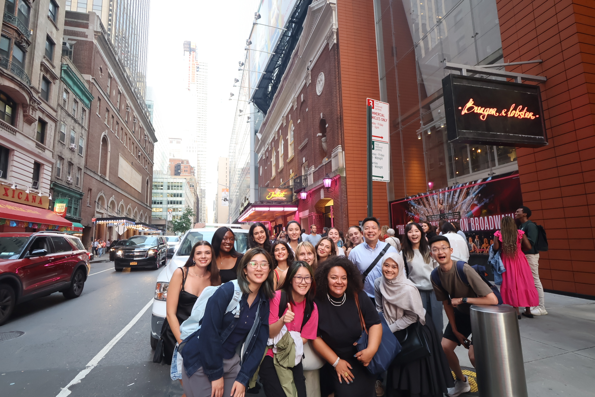 Teachers College students attend a broadway show