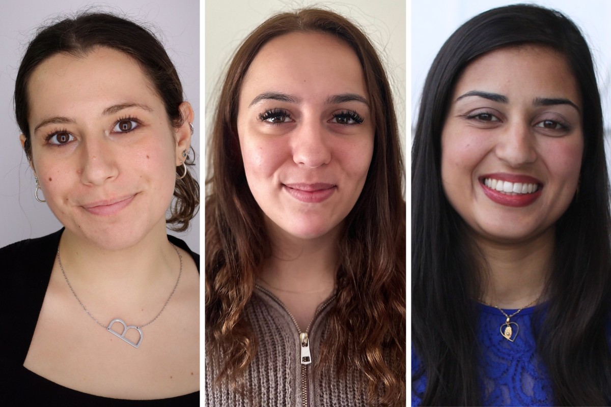 Profile pictures of three students