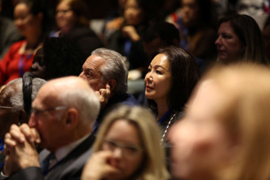 Close up of the seated audience at a TC Alumni Day 2024 event