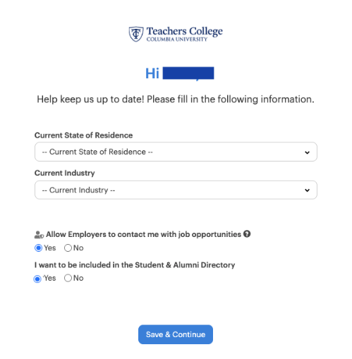 Alumni Connect Profile Setup Instructions