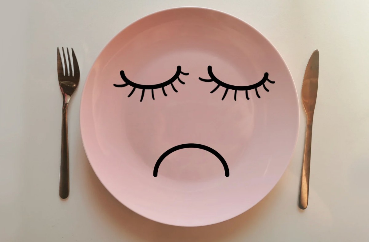 Sad face on a plate