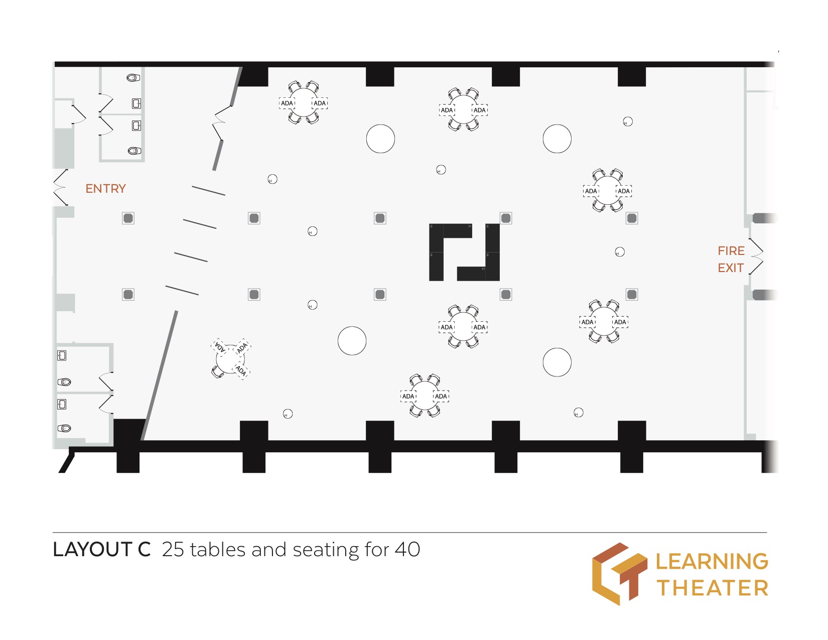 Layout C - 25 tables and seating for 40