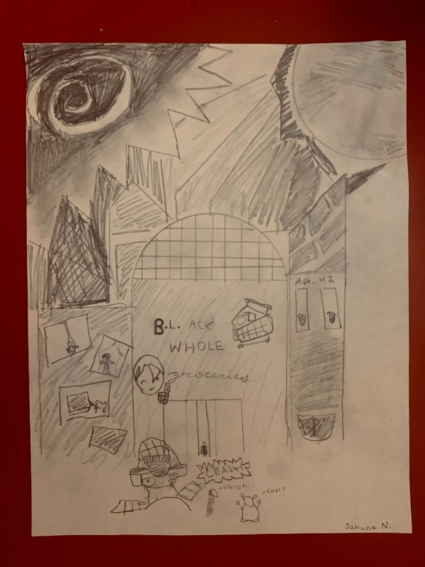 Sahana's illustration of favorite Choose Your Own Adventure ending