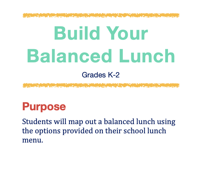 Build Your Balanced Lunch K-2