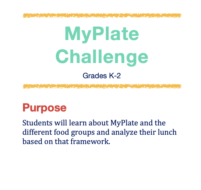 My-Plate Challenge K-2