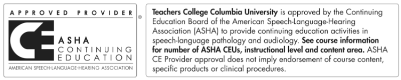 ASHA Continuing Education Approved Provider