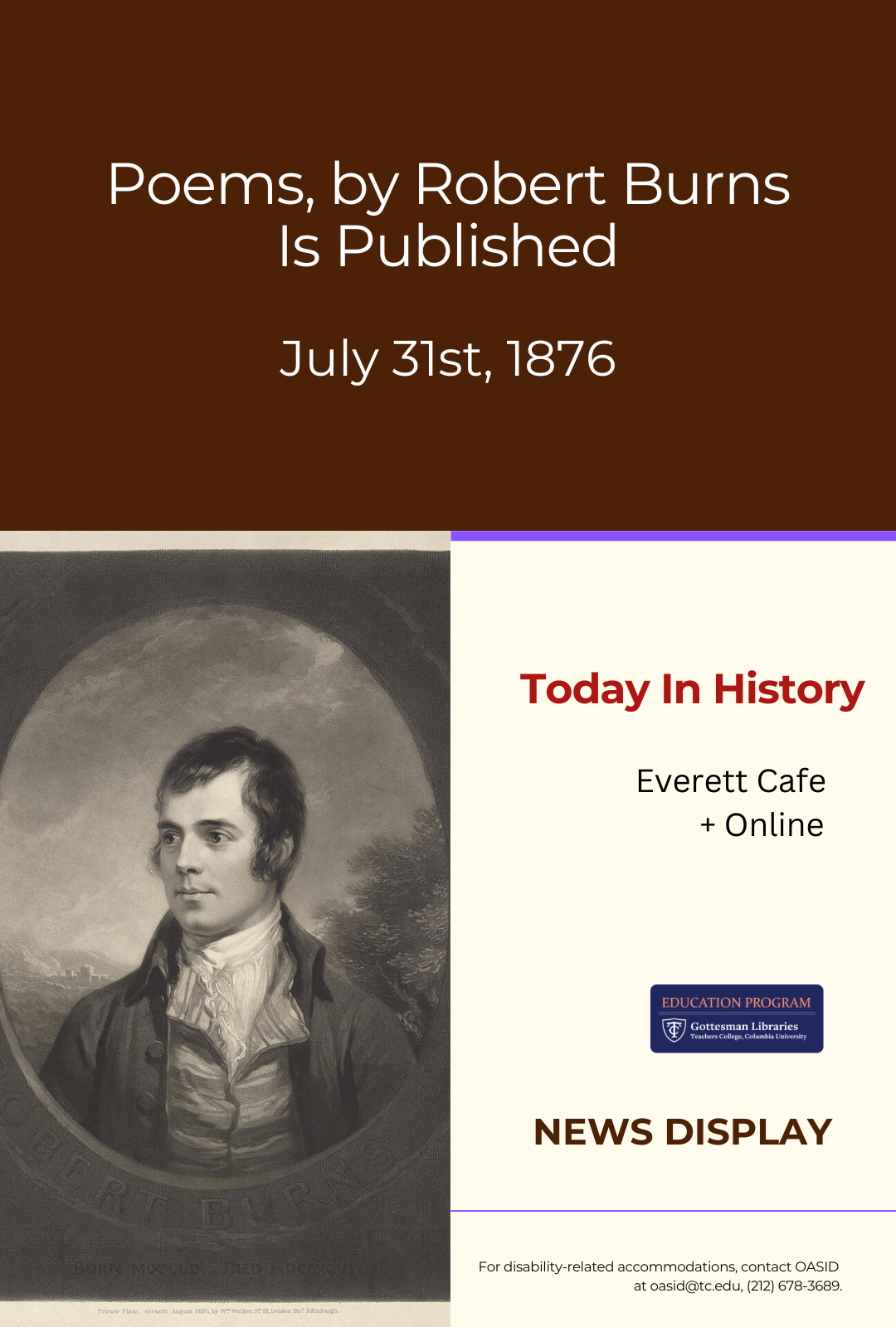 Poster with Photo of Robert Burns