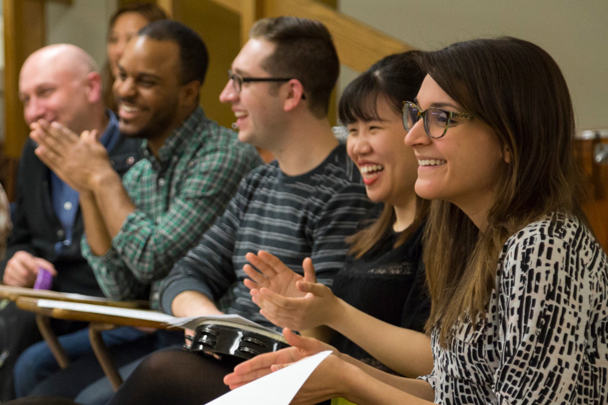 Students enjoy an in-class concert.