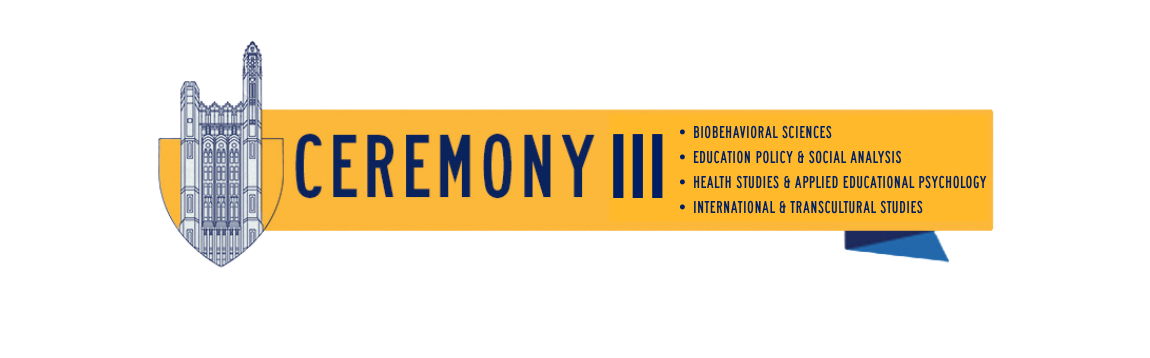 Ceremony 3 header with departments BBS, EPSA, HAEP, and ITS