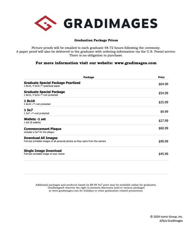 TC GradImages Rate Card