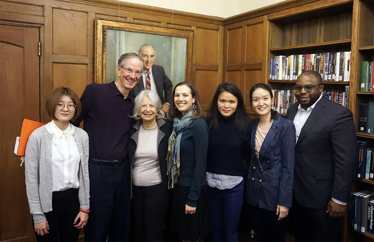 Sue Ann Weinberg with David Hansen and TC students