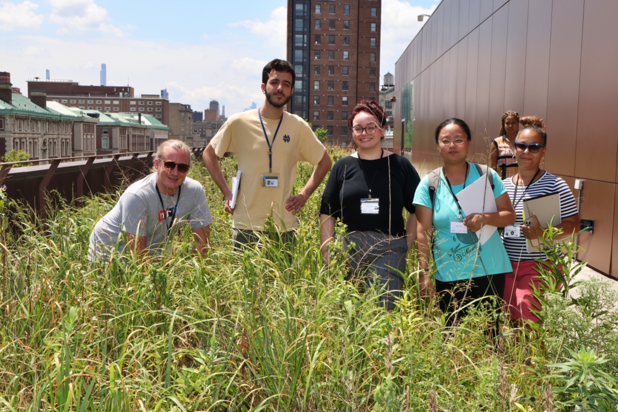 Participants on the Barnard greenhouse rooftop during the Summer Climate Institute