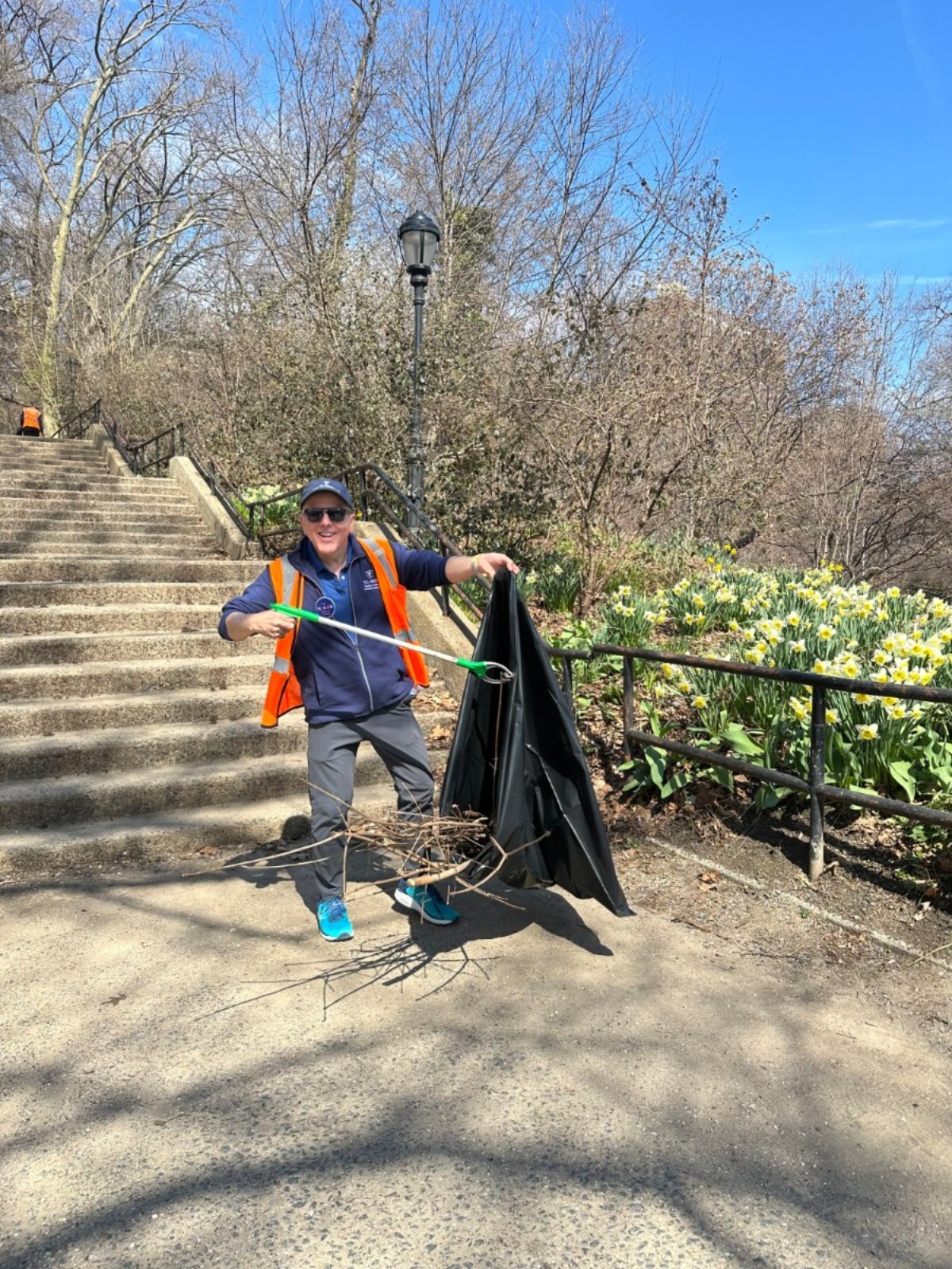 TC's Tom Rock helped during the park clean-up.