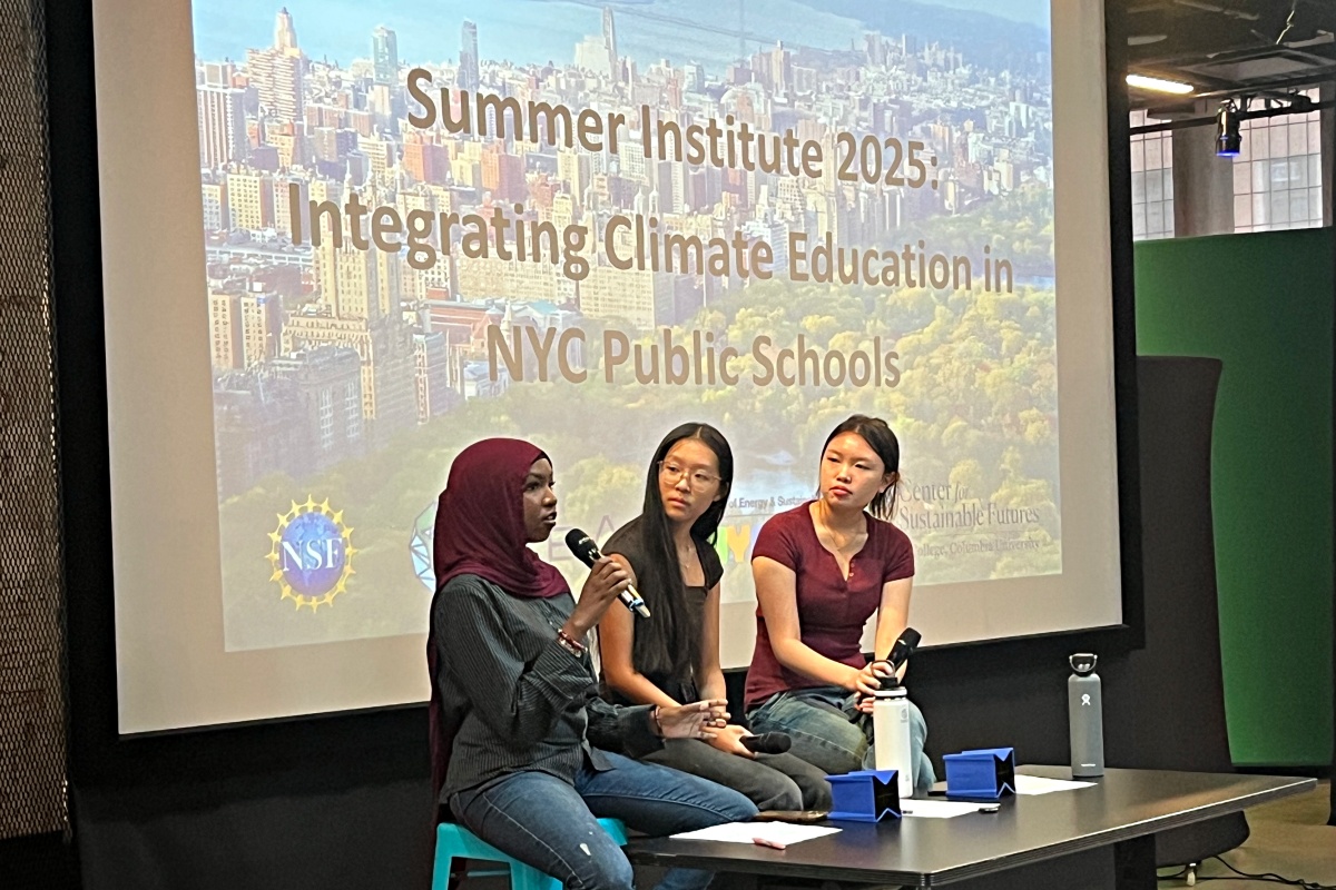High school students talk about climate change during the Summer Climate Institute