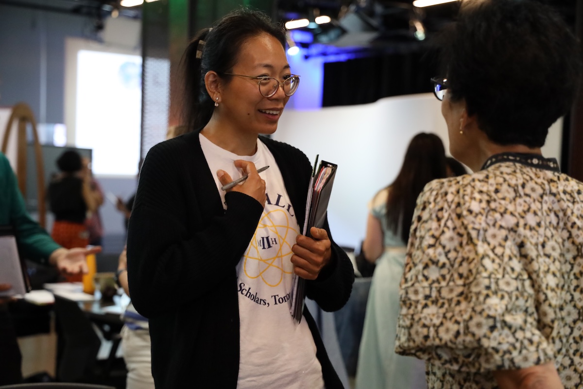 Two women deep in discussion