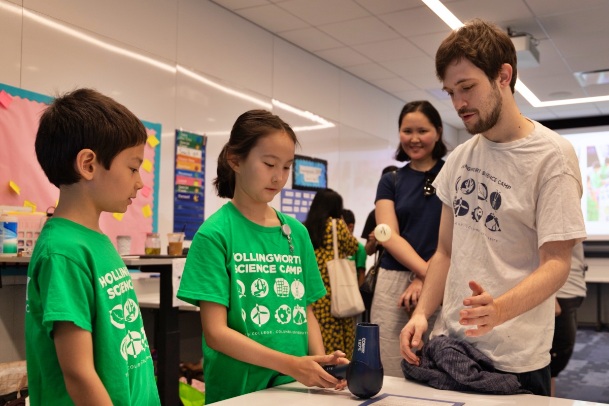 Students create their own wind-tunnel with a hair dryer and a ping pong ball.