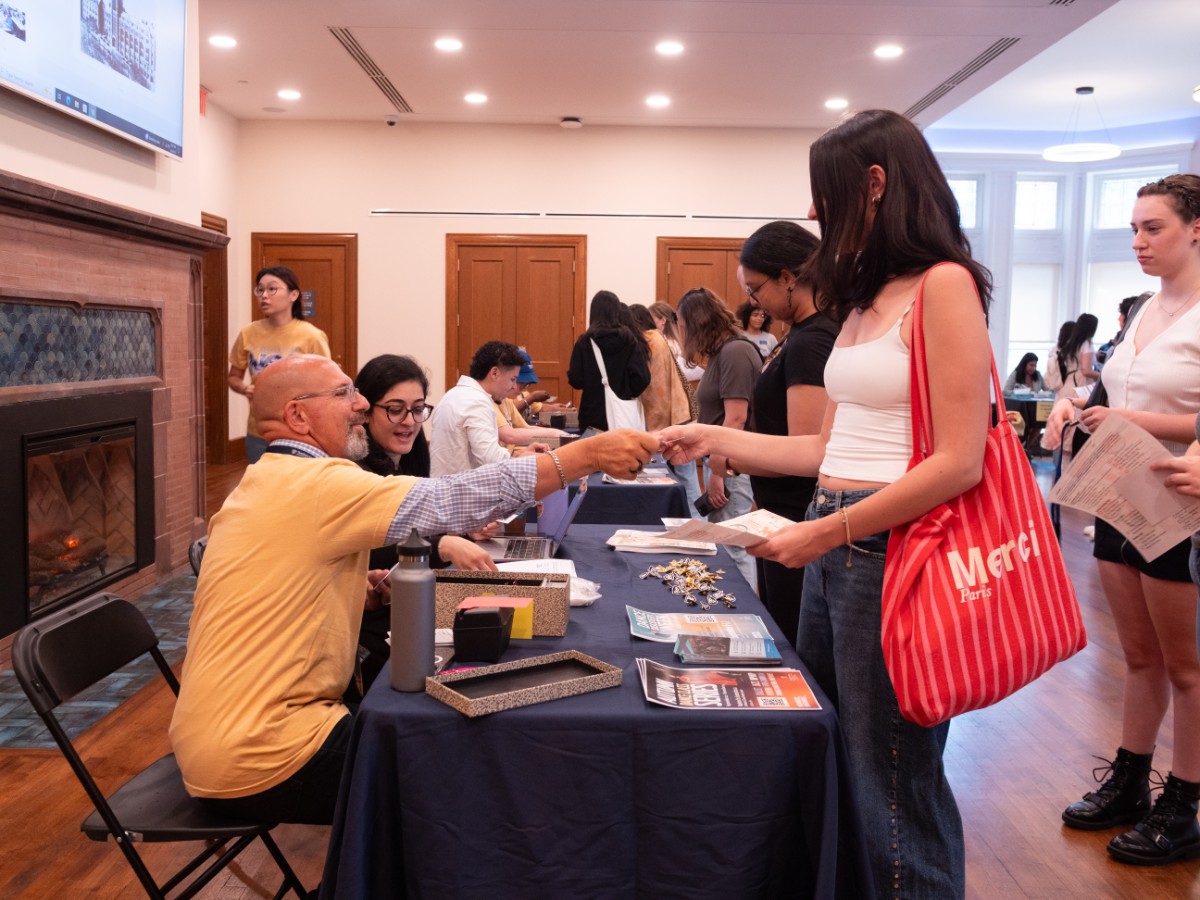 Students checking in at NSO.