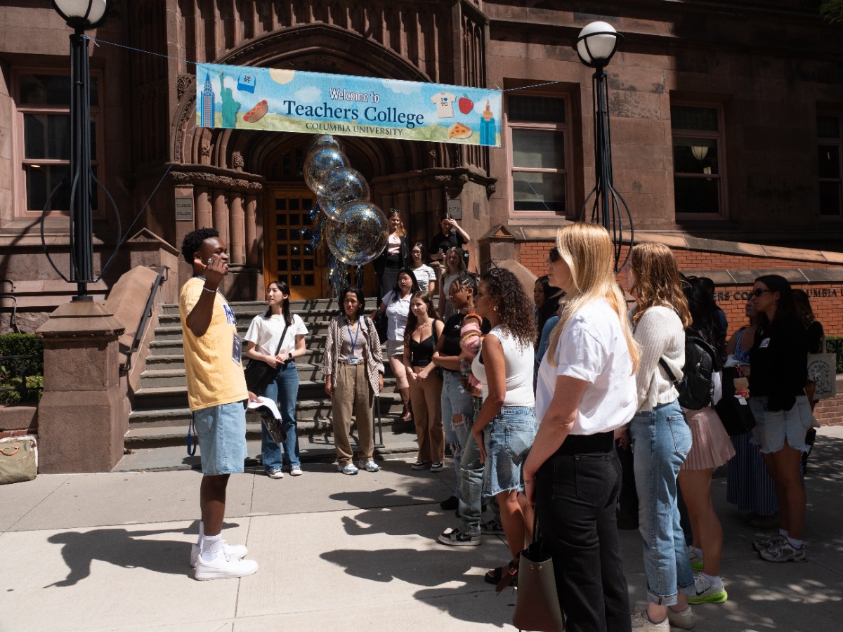 Pictured: Students during campus tour.