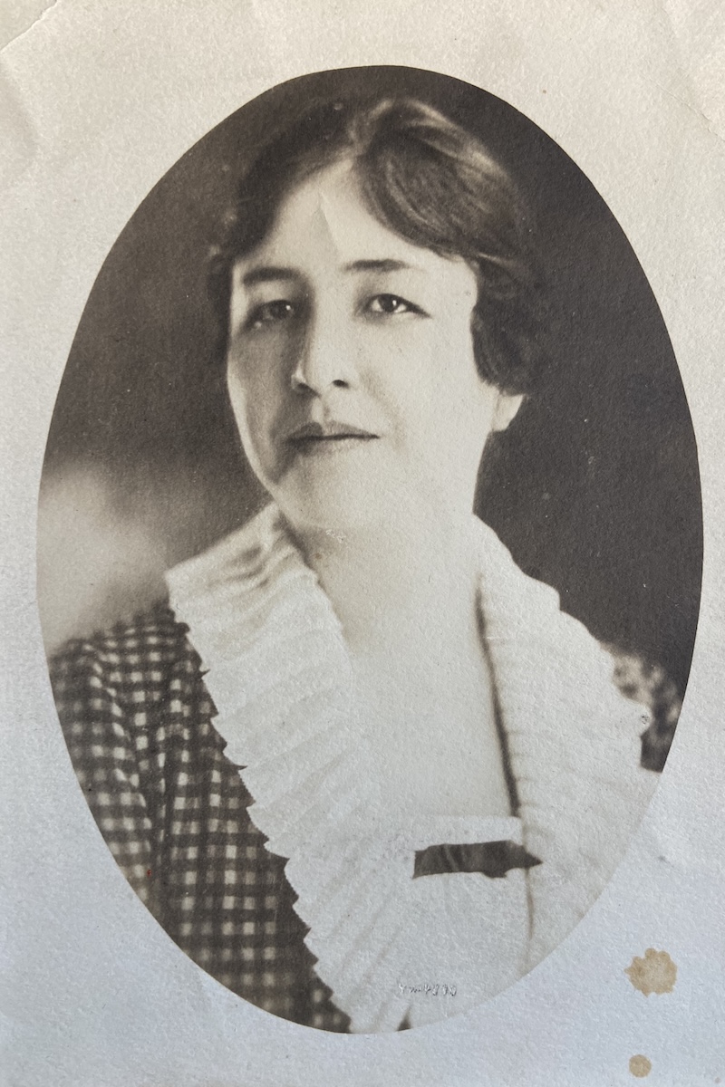 Scanned black and white portait of Ella Cara Deloria in her mid life