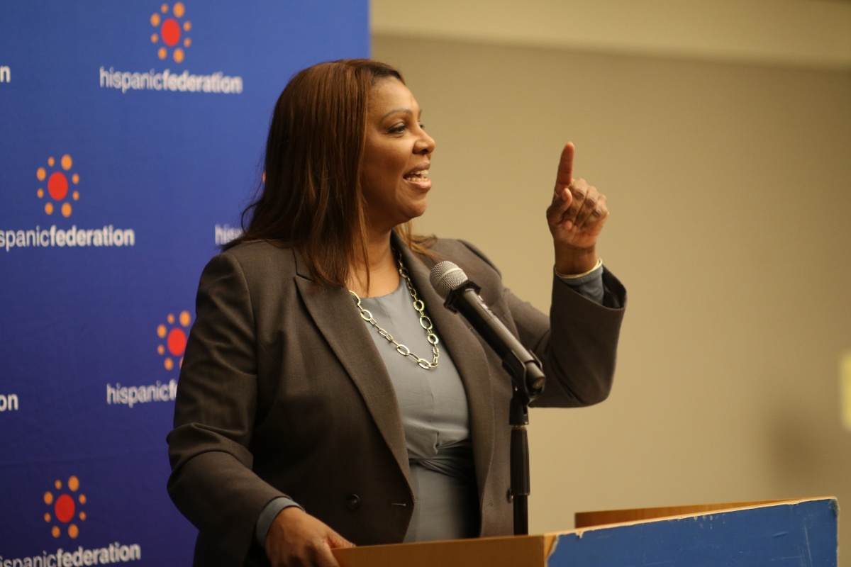 Letitia James delivers remarks at the 2025 Hispanic Education Summit