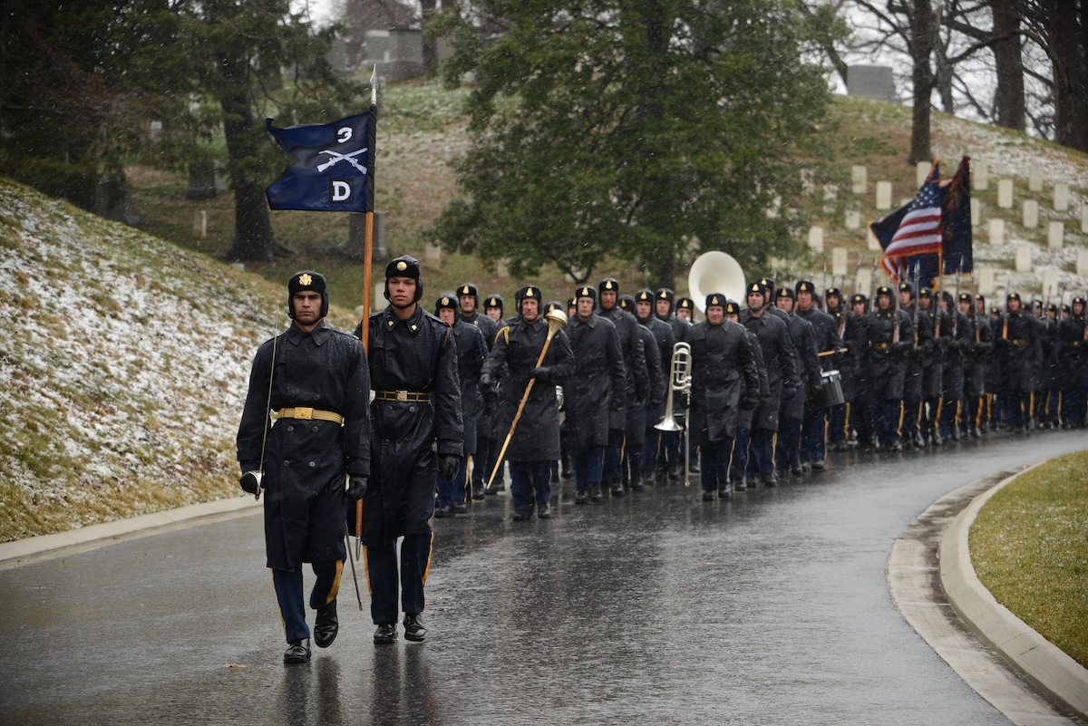 Leo Marin with the Old Guard at Arlington Cemetary