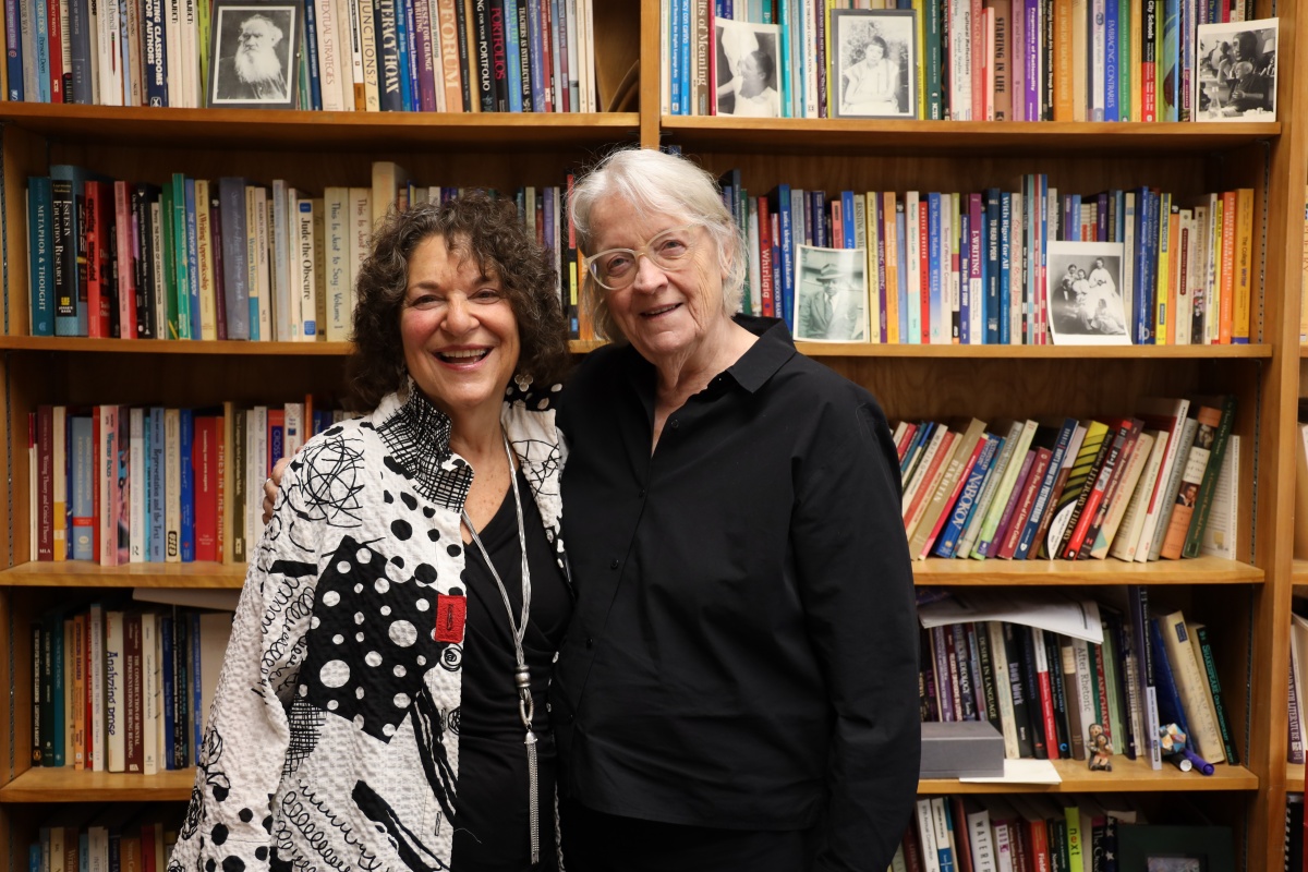 Mikki Shaw and Ruth Vinz in her office