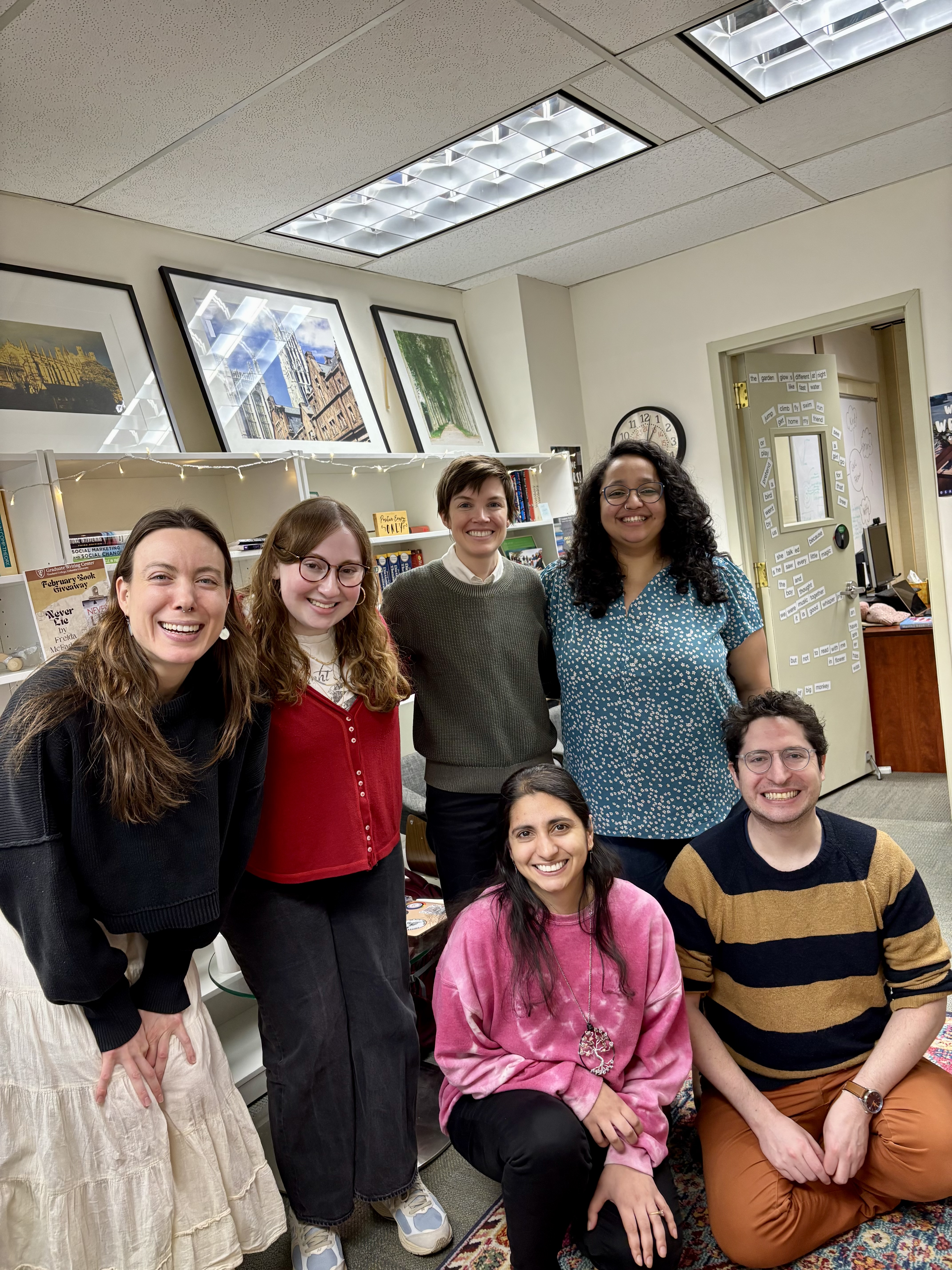 Staff picture of the GWC writing fellows and assistants