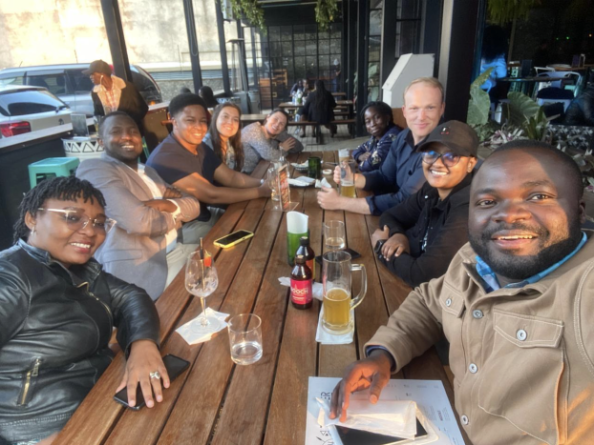 Figure 3 LPI team photo at the goodbye celebration that the team hosted for my colleague Aaron Stanley and myself