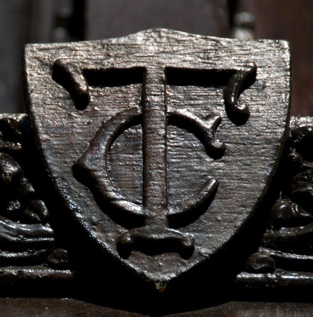 closeup of TC shield on iron gate